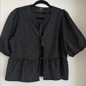 ICONE Black Heart Motif Blouse
